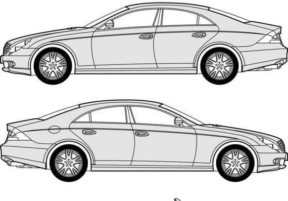 Mercedes-Benz CLS (2004) (Мерcедес-Бенз CLС (2004)) - чертежи (рисунки) автомобиля